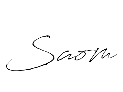 Make a beautiful signature design for name Saom. With this signature (Antro_Vectra) style, you can create a handwritten signature for free. Saom signature style 6 images and pictures png