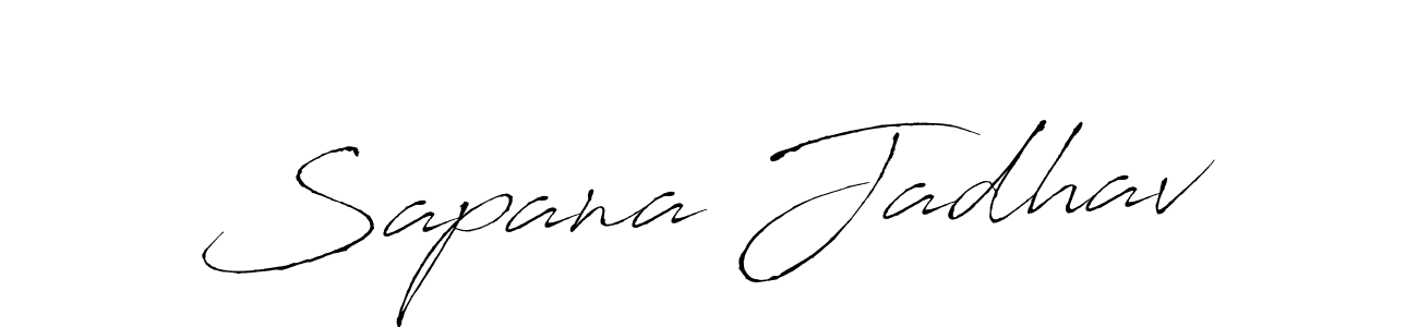 How to make Sapana Jadhav name signature. Use Antro_Vectra style for creating short signs online. This is the latest handwritten sign. Sapana Jadhav signature style 6 images and pictures png