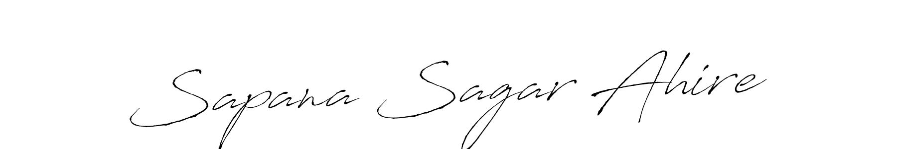 Create a beautiful signature design for name Sapana Sagar Ahire. With this signature (Antro_Vectra) fonts, you can make a handwritten signature for free. Sapana Sagar Ahire signature style 6 images and pictures png