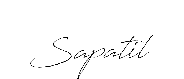 Make a beautiful signature design for name Sapatil. With this signature (Antro_Vectra) style, you can create a handwritten signature for free. Sapatil signature style 6 images and pictures png