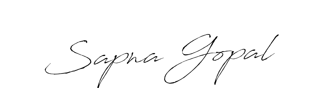 How to make Sapna Gopal name signature. Use Antro_Vectra style for creating short signs online. This is the latest handwritten sign. Sapna Gopal signature style 6 images and pictures png