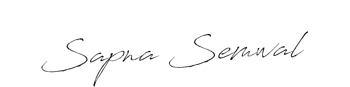 How to make Sapna Semwal name signature. Use Antro_Vectra style for creating short signs online. This is the latest handwritten sign. Sapna Semwal signature style 6 images and pictures png