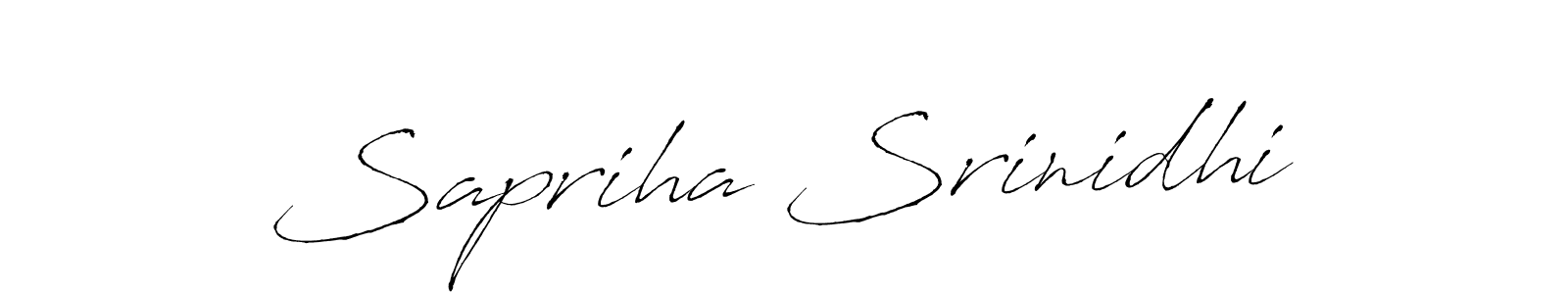 Create a beautiful signature design for name Sapriha Srinidhi. With this signature (Antro_Vectra) fonts, you can make a handwritten signature for free. Sapriha Srinidhi signature style 6 images and pictures png