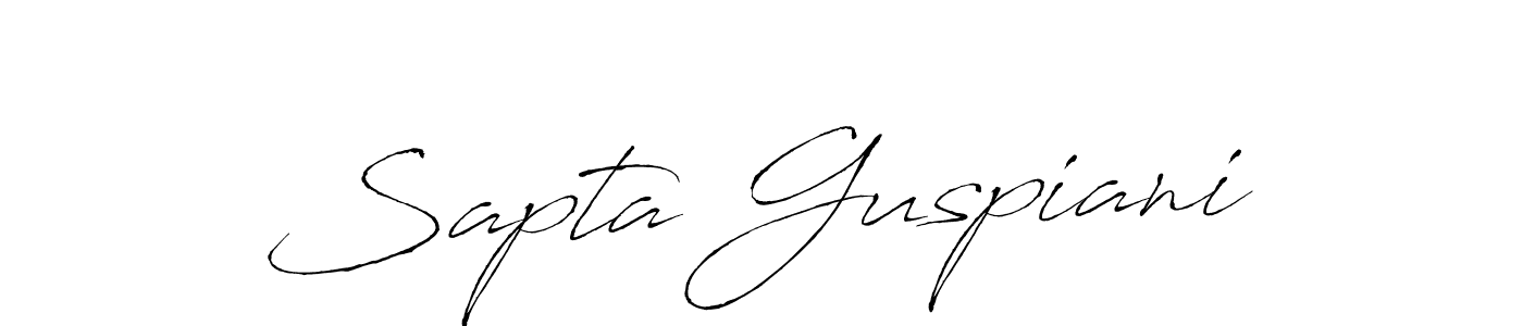 How to make Sapta Guspiani signature? Antro_Vectra is a professional autograph style. Create handwritten signature for Sapta Guspiani name. Sapta Guspiani signature style 6 images and pictures png