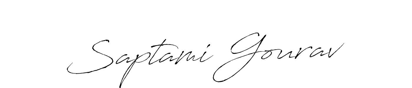 Create a beautiful signature design for name Saptami Gourav. With this signature (Antro_Vectra) fonts, you can make a handwritten signature for free. Saptami Gourav signature style 6 images and pictures png