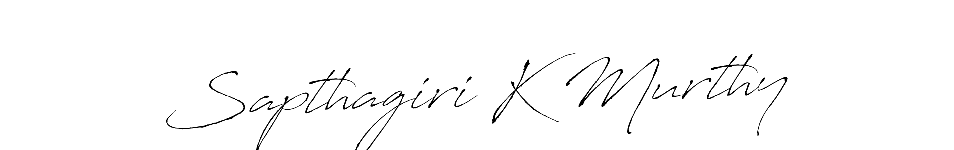 Create a beautiful signature design for name Sapthagiri K Murthy. With this signature (Antro_Vectra) fonts, you can make a handwritten signature for free. Sapthagiri K Murthy signature style 6 images and pictures png