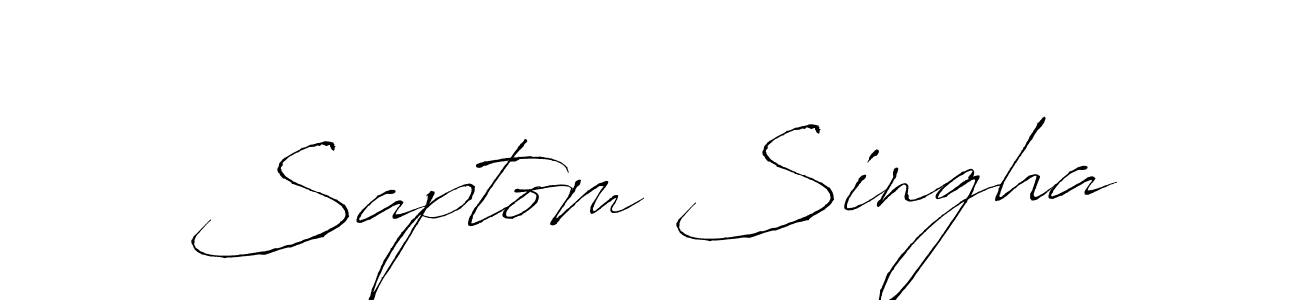 Design your own signature with our free online signature maker. With this signature software, you can create a handwritten (Antro_Vectra) signature for name Saptom Singha. Saptom Singha signature style 6 images and pictures png