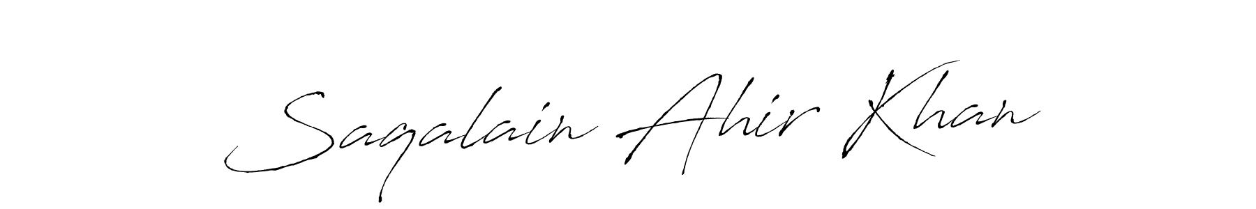 Saqalain Ahir Khan stylish signature style. Best Handwritten Sign (Antro_Vectra) for my name. Handwritten Signature Collection Ideas for my name Saqalain Ahir Khan. Saqalain Ahir Khan signature style 6 images and pictures png