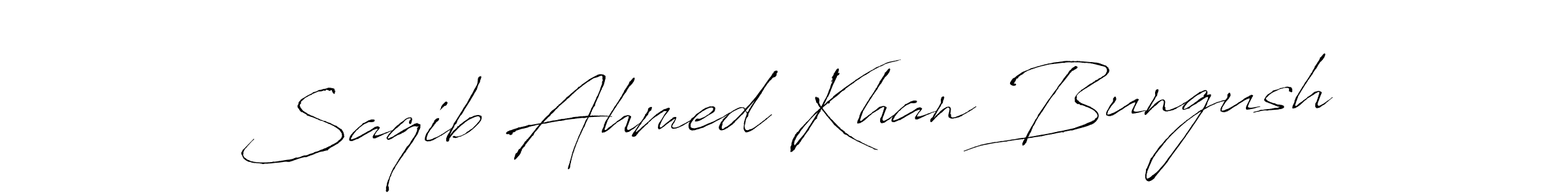 This is the best signature style for the Saqib Ahmed Khan Bungush name. Also you like these signature font (Antro_Vectra). Mix name signature. Saqib Ahmed Khan Bungush signature style 6 images and pictures png