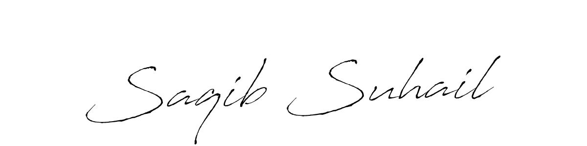 Use a signature maker to create a handwritten signature online. With this signature software, you can design (Antro_Vectra) your own signature for name Saqib Suhail. Saqib Suhail signature style 6 images and pictures png