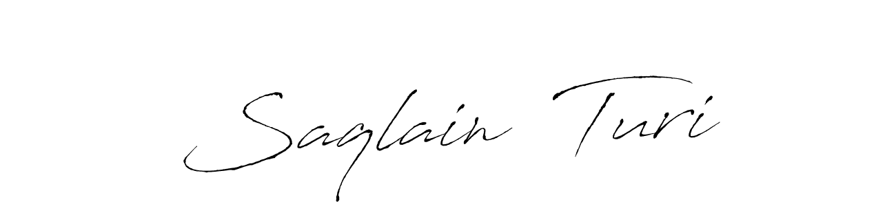 Use a signature maker to create a handwritten signature online. With this signature software, you can design (Antro_Vectra) your own signature for name Saqlain  Turi. Saqlain  Turi signature style 6 images and pictures png