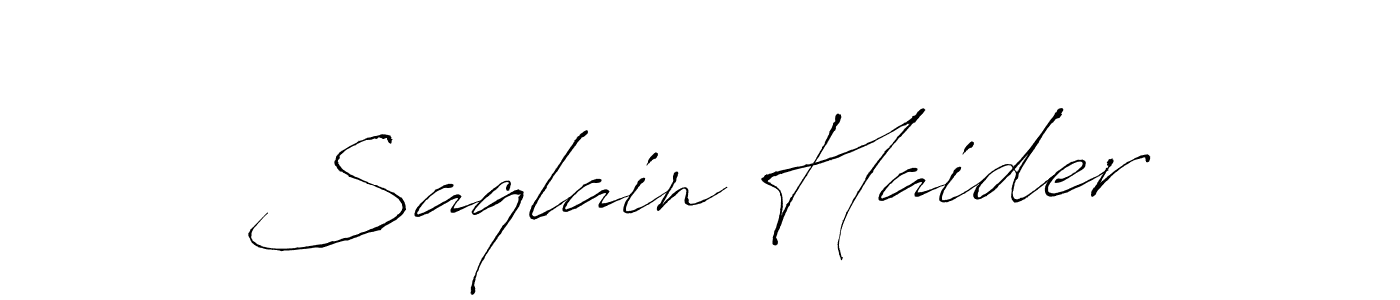 Create a beautiful signature design for name Saqlain Haider. With this signature (Antro_Vectra) fonts, you can make a handwritten signature for free. Saqlain Haider signature style 6 images and pictures png