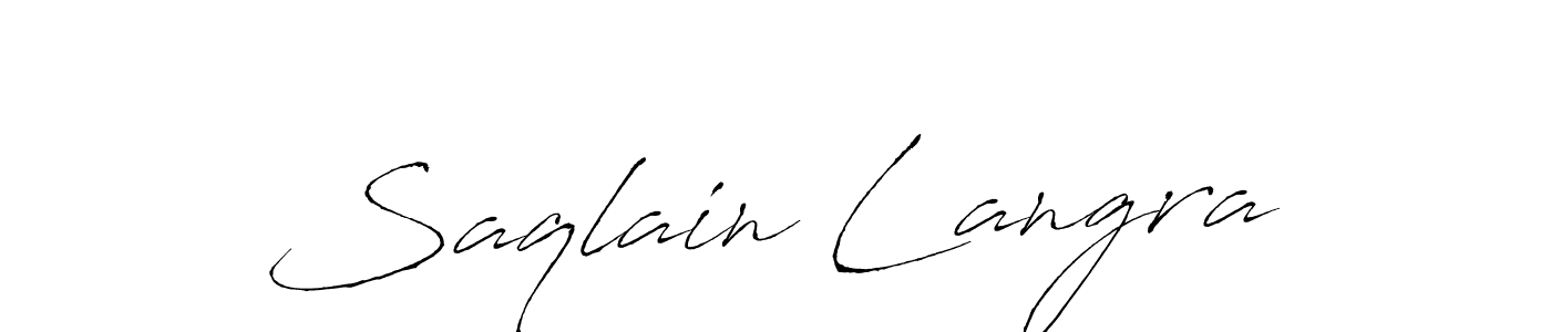 Make a beautiful signature design for name Saqlain Langra. With this signature (Antro_Vectra) style, you can create a handwritten signature for free. Saqlain Langra signature style 6 images and pictures png