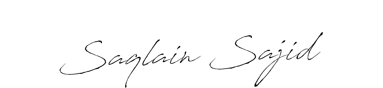 Use a signature maker to create a handwritten signature online. With this signature software, you can design (Antro_Vectra) your own signature for name Saqlain Sajid. Saqlain Sajid signature style 6 images and pictures png