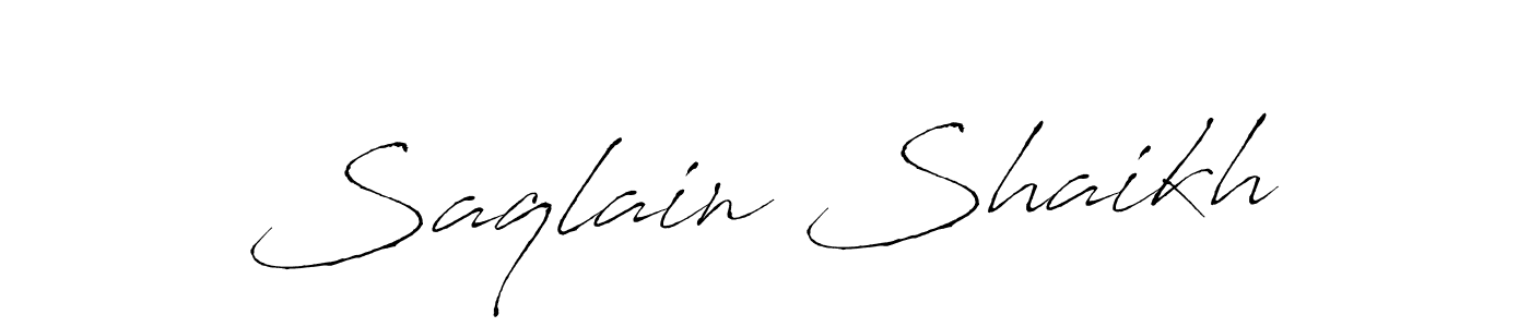 Design your own signature with our free online signature maker. With this signature software, you can create a handwritten (Antro_Vectra) signature for name Saqlain Shaikh. Saqlain Shaikh signature style 6 images and pictures png