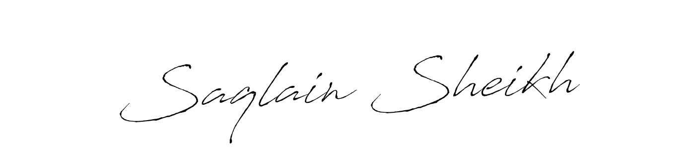 Saqlain Sheikh stylish signature style. Best Handwritten Sign (Antro_Vectra) for my name. Handwritten Signature Collection Ideas for my name Saqlain Sheikh. Saqlain Sheikh signature style 6 images and pictures png