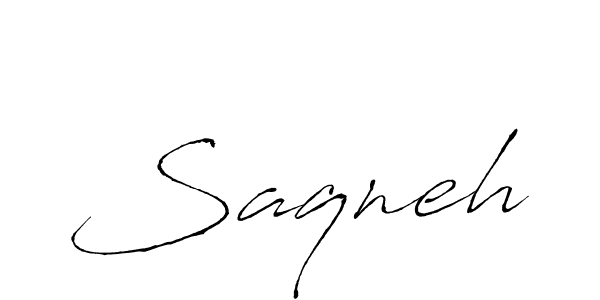 Use a signature maker to create a handwritten signature online. With this signature software, you can design (Antro_Vectra) your own signature for name Saqneh. Saqneh signature style 6 images and pictures png