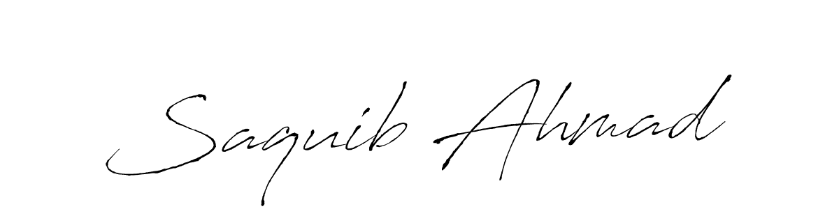 How to make Saquib Ahmad name signature. Use Antro_Vectra style for creating short signs online. This is the latest handwritten sign. Saquib Ahmad signature style 6 images and pictures png