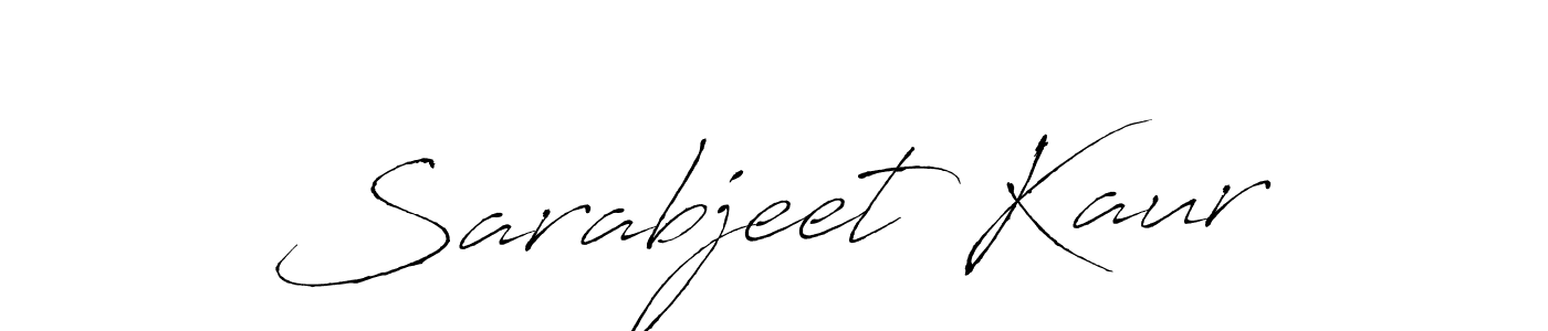 Create a beautiful signature design for name Sarabjeet Kaur. With this signature (Antro_Vectra) fonts, you can make a handwritten signature for free. Sarabjeet Kaur signature style 6 images and pictures png