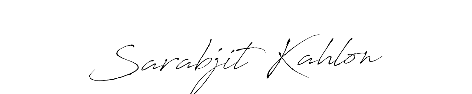 You should practise on your own different ways (Antro_Vectra) to write your name (Sarabjit Kahlon) in signature. don't let someone else do it for you. Sarabjit Kahlon signature style 6 images and pictures png