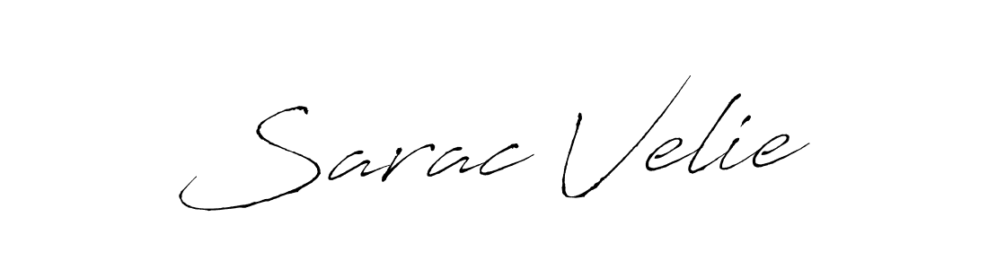 How to make Sarac Velie name signature. Use Antro_Vectra style for creating short signs online. This is the latest handwritten sign. Sarac Velie signature style 6 images and pictures png