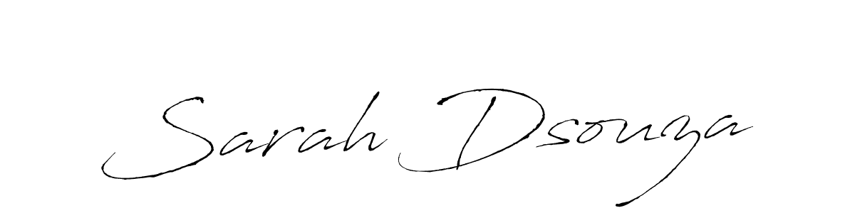 How to make Sarah Dsouza name signature. Use Antro_Vectra style for creating short signs online. This is the latest handwritten sign. Sarah Dsouza signature style 6 images and pictures png