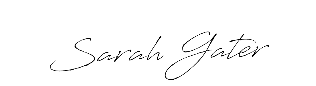 Sarah Gater stylish signature style. Best Handwritten Sign (Antro_Vectra) for my name. Handwritten Signature Collection Ideas for my name Sarah Gater. Sarah Gater signature style 6 images and pictures png