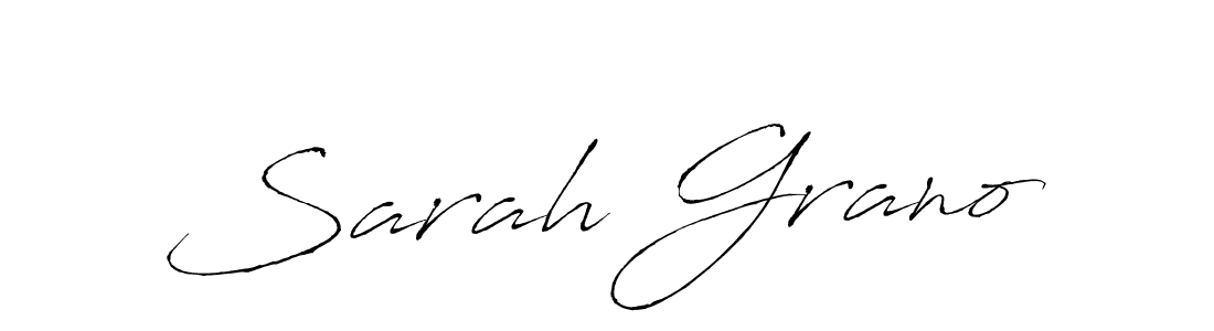 Sarah Grano stylish signature style. Best Handwritten Sign (Antro_Vectra) for my name. Handwritten Signature Collection Ideas for my name Sarah Grano. Sarah Grano signature style 6 images and pictures png