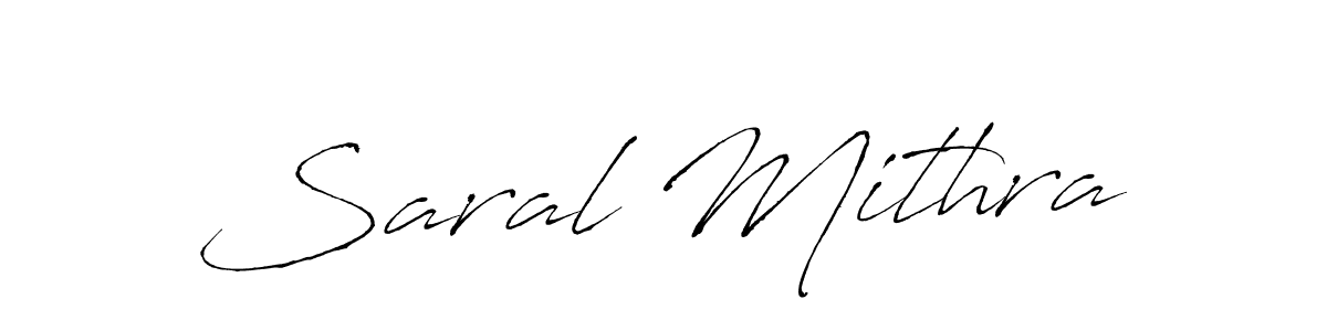 How to make Saral Mithra name signature. Use Antro_Vectra style for creating short signs online. This is the latest handwritten sign. Saral Mithra signature style 6 images and pictures png