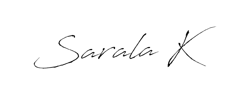 Use a signature maker to create a handwritten signature online. With this signature software, you can design (Antro_Vectra) your own signature for name Sarala K. Sarala K signature style 6 images and pictures png