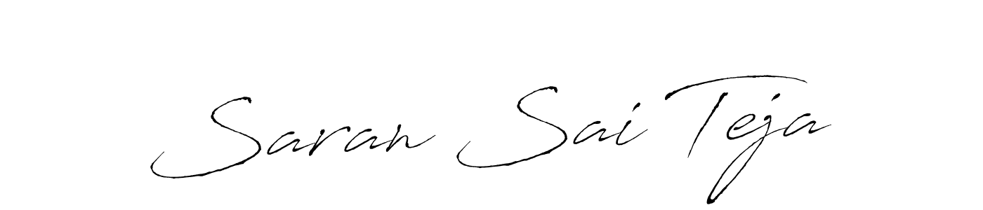 How to make Saran Sai Teja name signature. Use Antro_Vectra style for creating short signs online. This is the latest handwritten sign. Saran Sai Teja signature style 6 images and pictures png