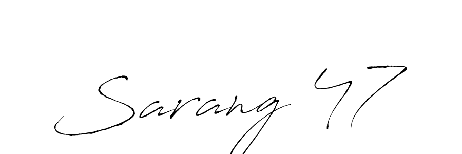 The best way (Antro_Vectra) to make a short signature is to pick only two or three words in your name. The name Sarang 47 include a total of six letters. For converting this name. Sarang 47 signature style 6 images and pictures png