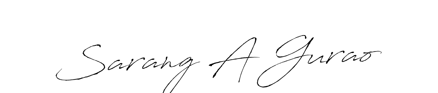 if you are searching for the best signature style for your name Sarang A Gurao. so please give up your signature search. here we have designed multiple signature styles  using Antro_Vectra. Sarang A Gurao signature style 6 images and pictures png