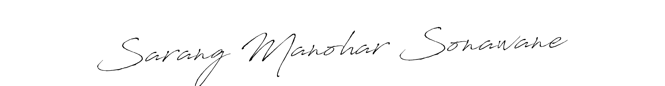 Design your own signature with our free online signature maker. With this signature software, you can create a handwritten (Antro_Vectra) signature for name Sarang Manohar Sonawane. Sarang Manohar Sonawane signature style 6 images and pictures png