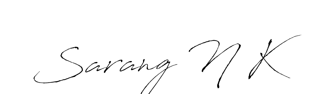 Use a signature maker to create a handwritten signature online. With this signature software, you can design (Antro_Vectra) your own signature for name Sarang N K. Sarang N K signature style 6 images and pictures png