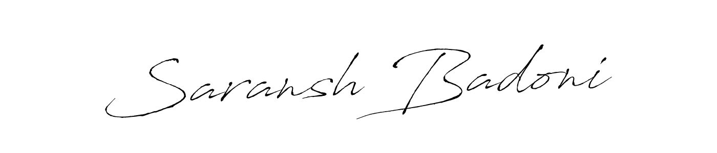 Make a beautiful signature design for name Saransh Badoni. Use this online signature maker to create a handwritten signature for free. Saransh Badoni signature style 6 images and pictures png