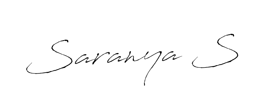 How to make Saranya S name signature. Use Antro_Vectra style for creating short signs online. This is the latest handwritten sign. Saranya S signature style 6 images and pictures png