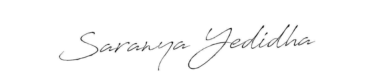 How to make Saranya Yedidha name signature. Use Antro_Vectra style for creating short signs online. This is the latest handwritten sign. Saranya Yedidha signature style 6 images and pictures png