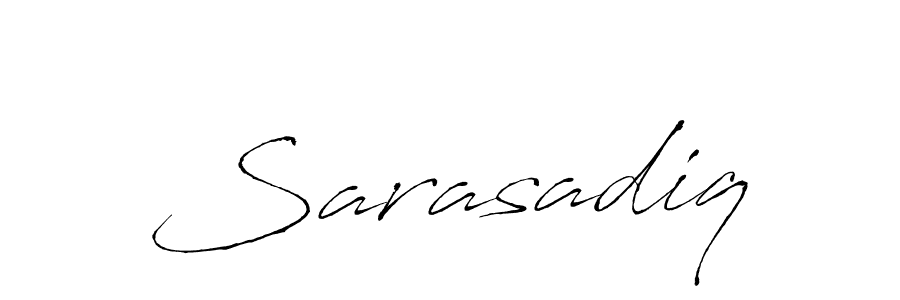 How to make Sarasadiq name signature. Use Antro_Vectra style for creating short signs online. This is the latest handwritten sign. Sarasadiq signature style 6 images and pictures png