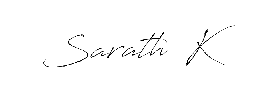 The best way (Antro_Vectra) to make a short signature is to pick only two or three words in your name. The name Sarath  K include a total of six letters. For converting this name. Sarath  K signature style 6 images and pictures png
