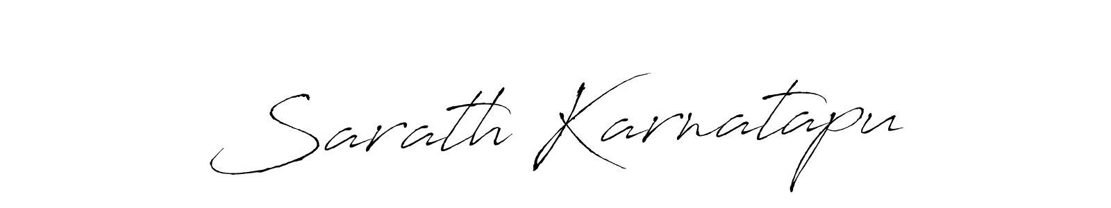 The best way (Antro_Vectra) to make a short signature is to pick only two or three words in your name. The name Sarath Karnatapu include a total of six letters. For converting this name. Sarath Karnatapu signature style 6 images and pictures png