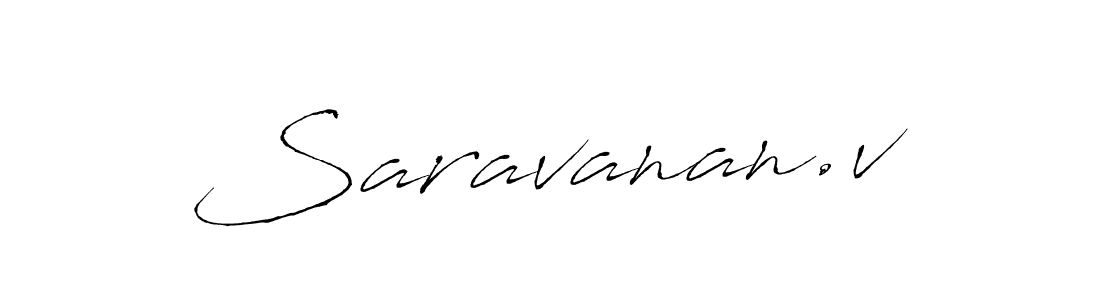 Make a beautiful signature design for name Saravanan.v. With this signature (Antro_Vectra) style, you can create a handwritten signature for free. Saravanan.v signature style 6 images and pictures png