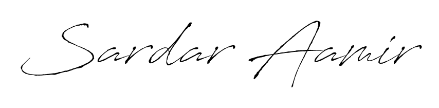 A stylish, flowing autograph style designed for name Sardar Aamir using Antro_Vectra typography. Perfect for digital creative projects. Sardar Aamir signature style 6 images and pictures png