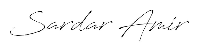 Discover how Sardar Amir looks in an executive cursive font (Antro_Vectra). Perfect for legal documents, invoices, and certificates. Sardar Amir signature style 6 images and pictures png