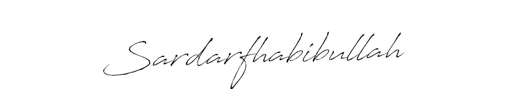 How to make Sardarfhabibullah name signature. Use Antro_Vectra style for creating short signs online. This is the latest handwritten sign. Sardarfhabibullah signature style 6 images and pictures png