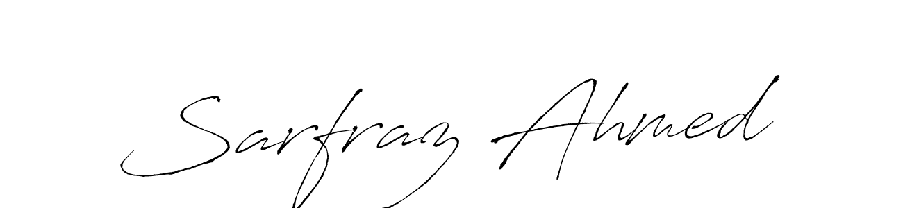 Make a beautiful signature design for name Sarfraz Ahmed. With this signature (Antro_Vectra) style, you can create a handwritten signature for free. Sarfraz Ahmed signature style 6 images and pictures png