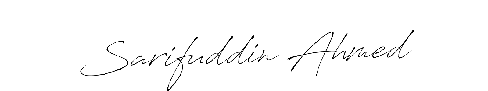 Make a beautiful signature design for name Sarifuddin Ahmed. With this signature (Antro_Vectra) style, you can create a handwritten signature for free. Sarifuddin Ahmed signature style 6 images and pictures png