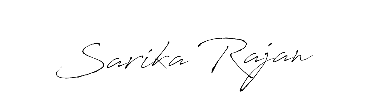 The best way (Antro_Vectra) to make a short signature is to pick only two or three words in your name. The name Sarika Rajan include a total of six letters. For converting this name. Sarika Rajan signature style 6 images and pictures png
