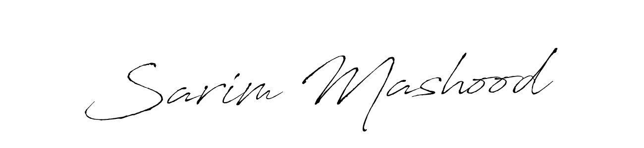 Make a beautiful signature design for name Sarim Mashood. With this signature (Antro_Vectra) style, you can create a handwritten signature for free. Sarim Mashood signature style 6 images and pictures png