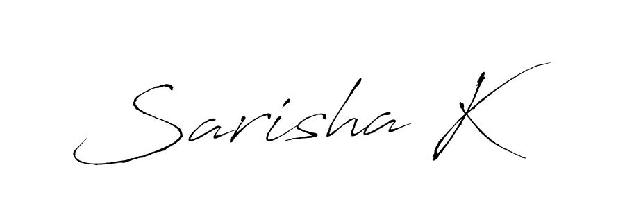 How to make Sarisha K name signature. Use Antro_Vectra style for creating short signs online. This is the latest handwritten sign. Sarisha K signature style 6 images and pictures png